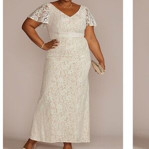 Lace Flutter Sleeve Dress